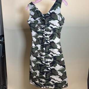 VTG Chesley Camouflage Print Mini Dress